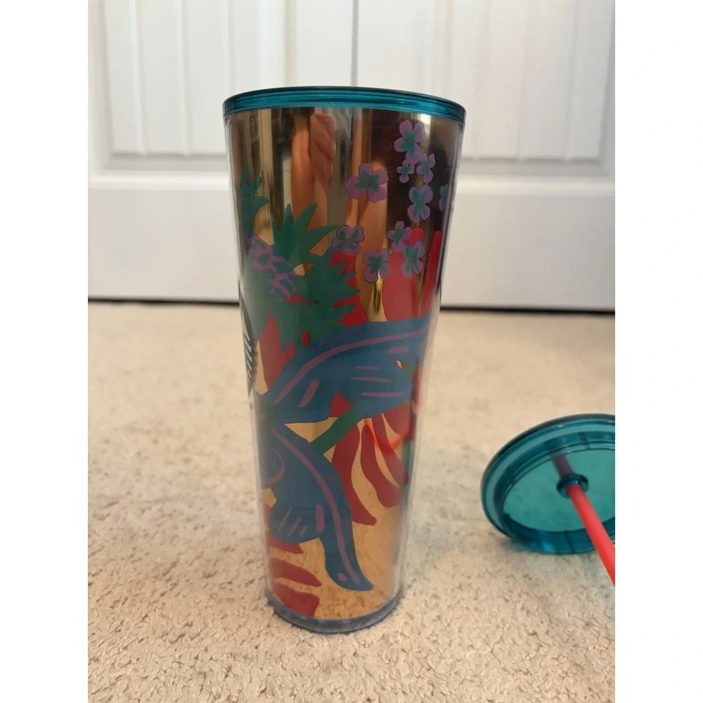 Starbucks 2022 Forest Dream Aqua Terra Floral‎ Cold Cup Tumbler Venti 24oz